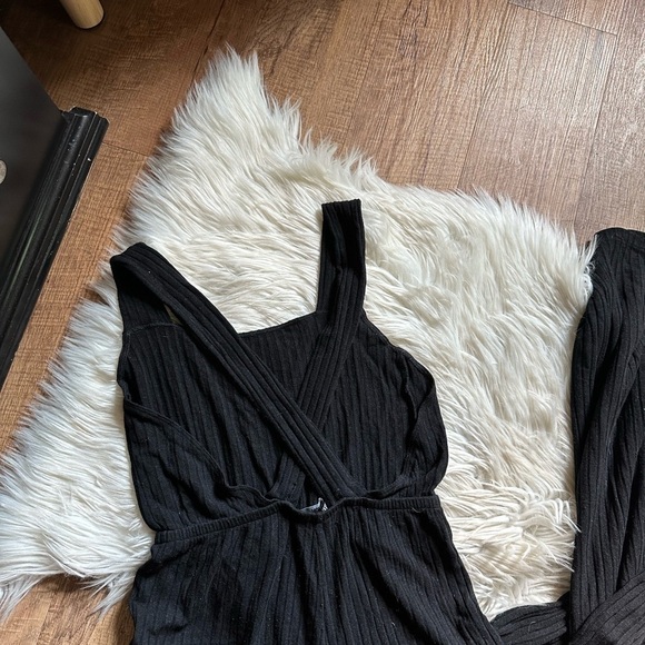 REFORMATION Adrian Ribbed Jumpsuit In Black - Picture 6 of 8